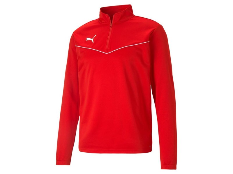 PUMA FELPA TEAMRISE 1/4 ZIP - RED/WHITE