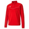 PUMA FELPA TEAMRISE 1/4 ZIP - RED/WHITE
