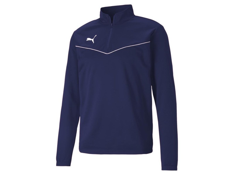 PUMA FELPA TEAMRISE 1/4 ZIP - PEACOAT/WHITE