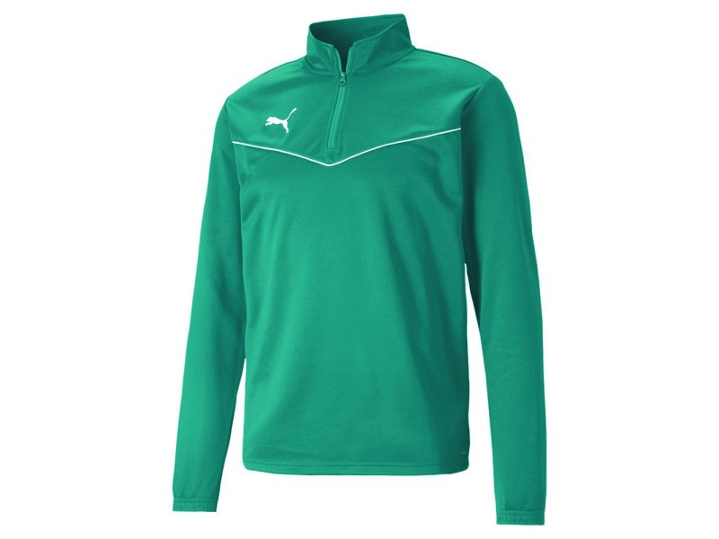 PUMA FELPA TEAMRISE 1/4 ZIP - PEPPER GREEN/ WHITE