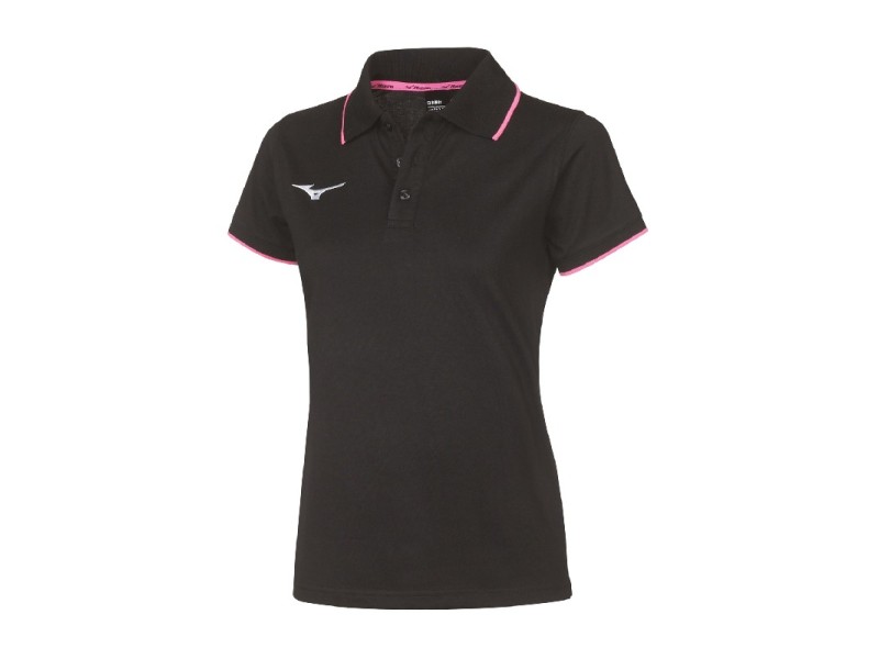 MIZUNO POLO - BLACK/PINK FLUO