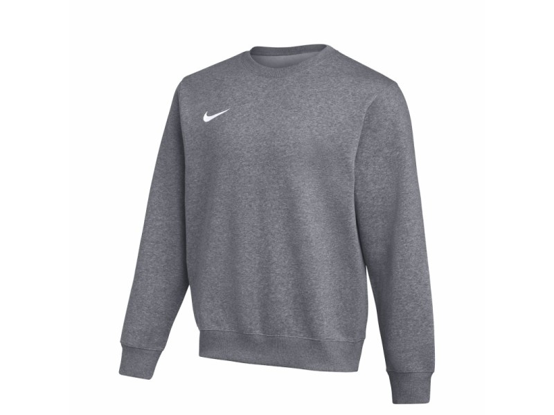 NIKE PARK 26 FLC CREW - CHARCOAL HEATHR/WHITE