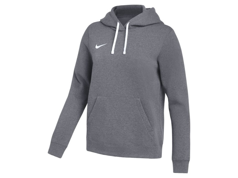 NIKE PARK 26 FLC PO HOODIE W. - CHARCOAL HEATHR/WHITE