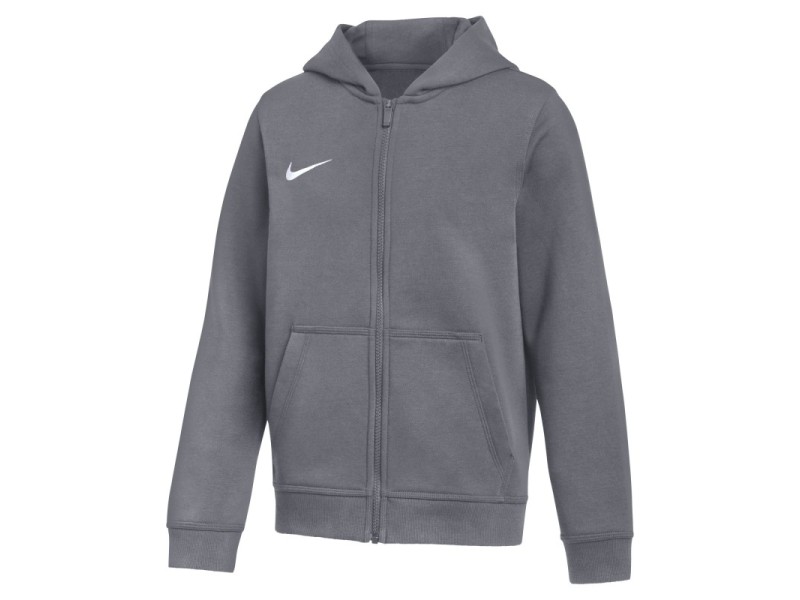 NIKE PARK 26 HOODED FZ JR. - CHARCOAL HEATHR/WHITE