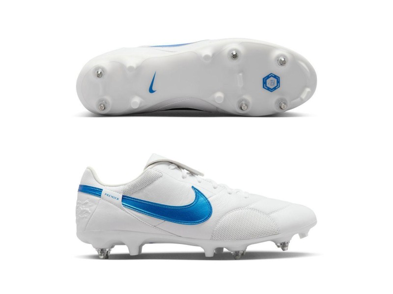 NIKE SCARPA THE PREMIER III SG-PRO AC - WHITE/SIGNAL BLUE
